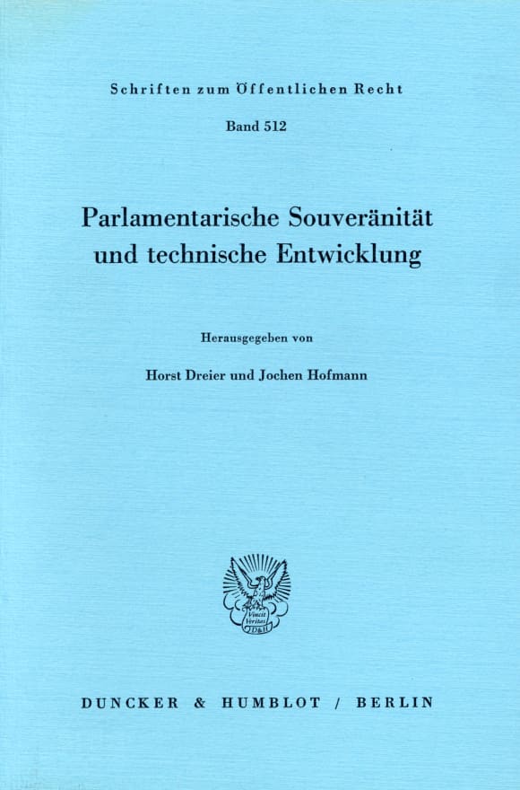 Cover Parlamentarische Souveränität und technische Entwicklung