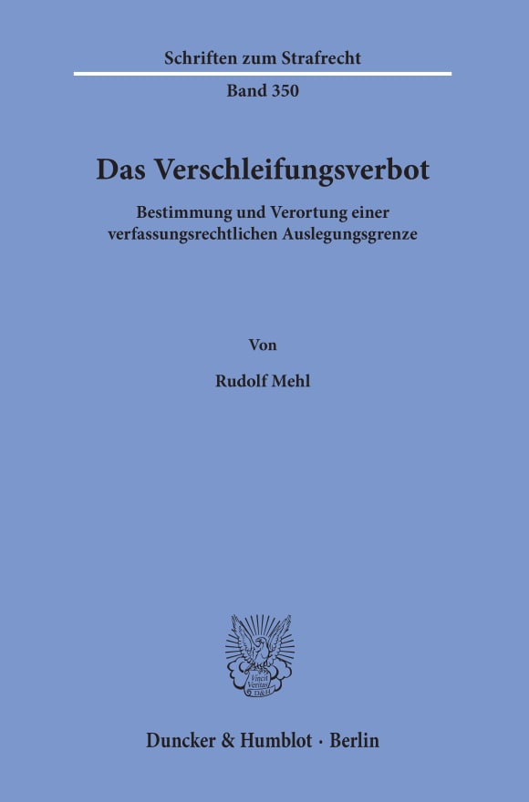 Cover Das Verschleifungsverbot