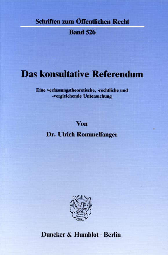 Cover Das konsultative Referendum