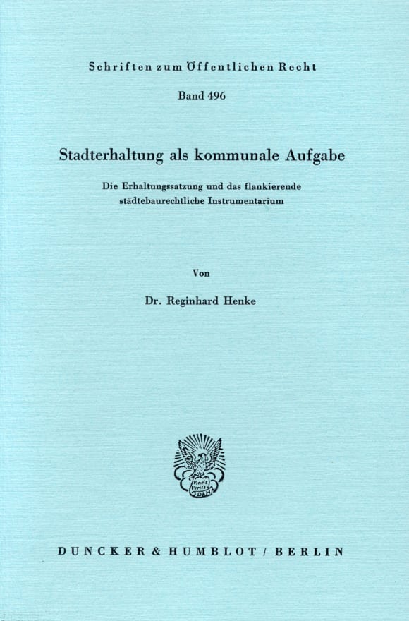 Cover Stadterhaltung als kommunale Aufgabe