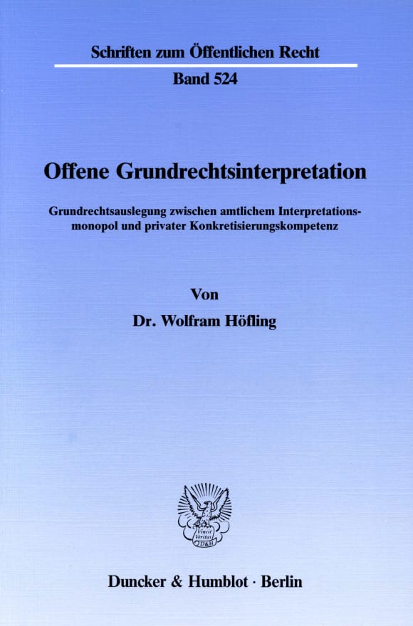 Cover Offene Grundrechtsinterpretation