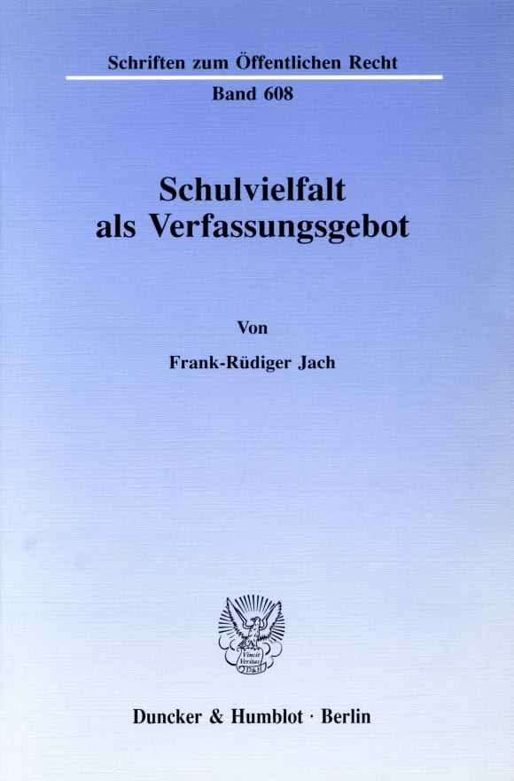 Cover Schulvielfalt als Verfassungsgebot