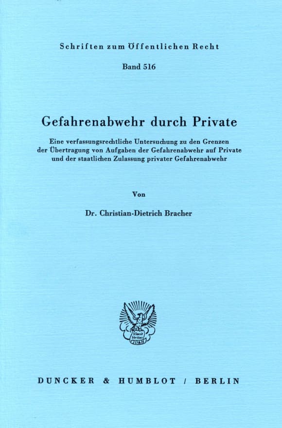 Cover Gefahrenabwehr durch Private