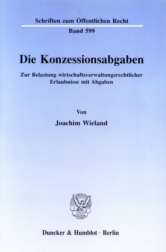 Cover Die Konzessionsabgaben