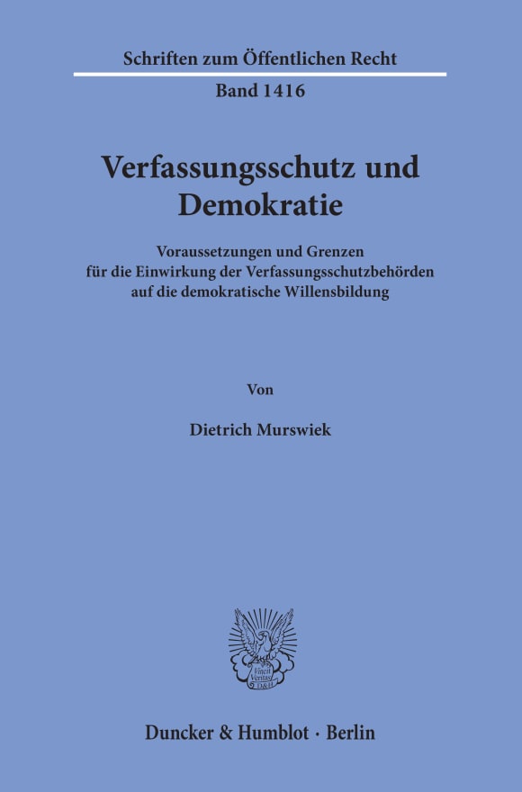 Cover Verfassungsschutz und Demokratie