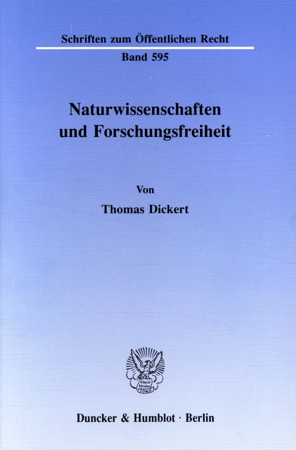 Cover Naturwissenschaften und Forschungsfreiheit