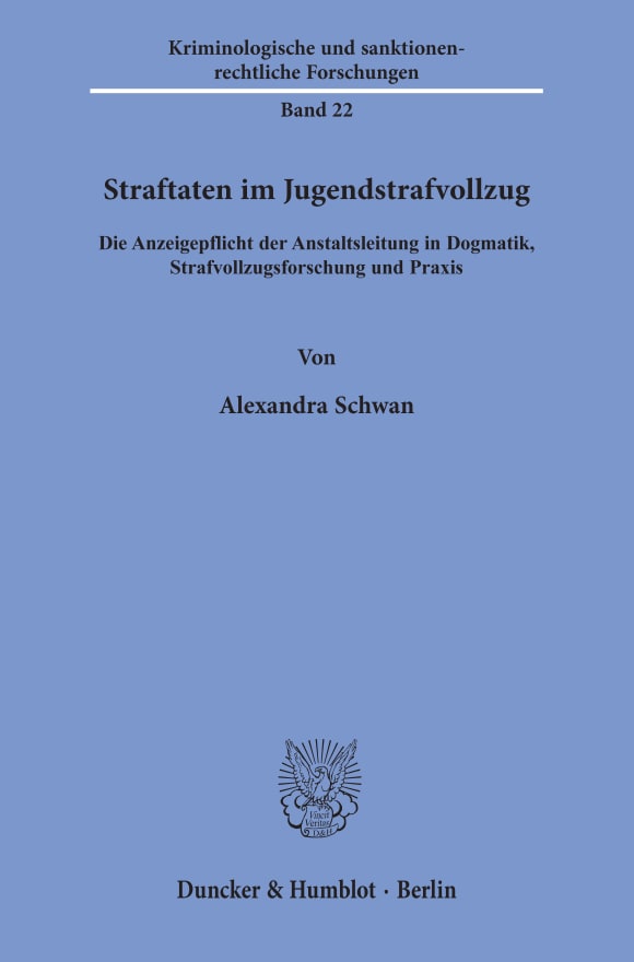 Cover Straftaten im Jugendstrafvollzug