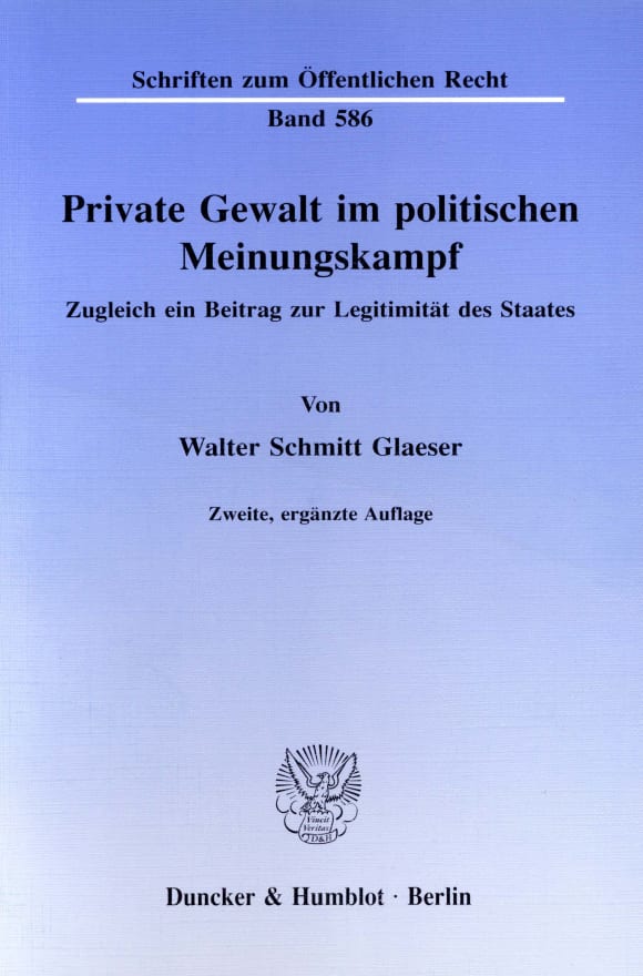 Cover Private Gewalt im politischen Meinungskampf