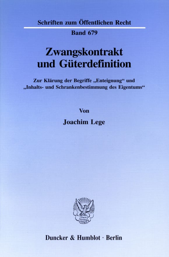 Cover Zwangskontrakt und Güterdefinition