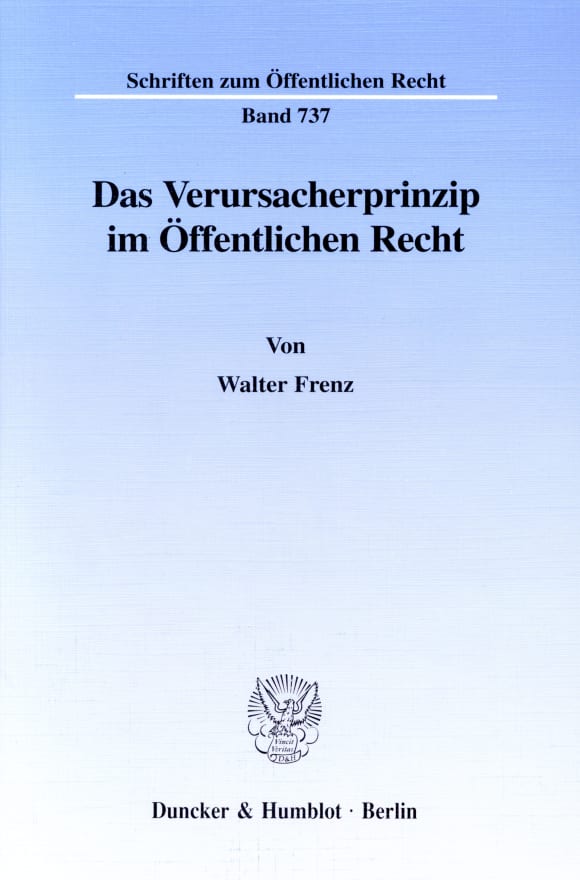 Cover Das Verursacherprinzip im Öffentlichen Recht