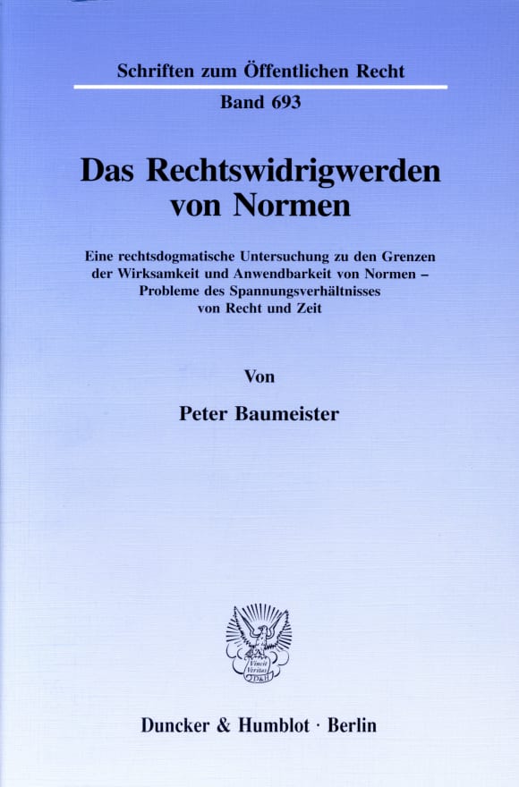 Cover Das Rechtswidrigwerden von Normen