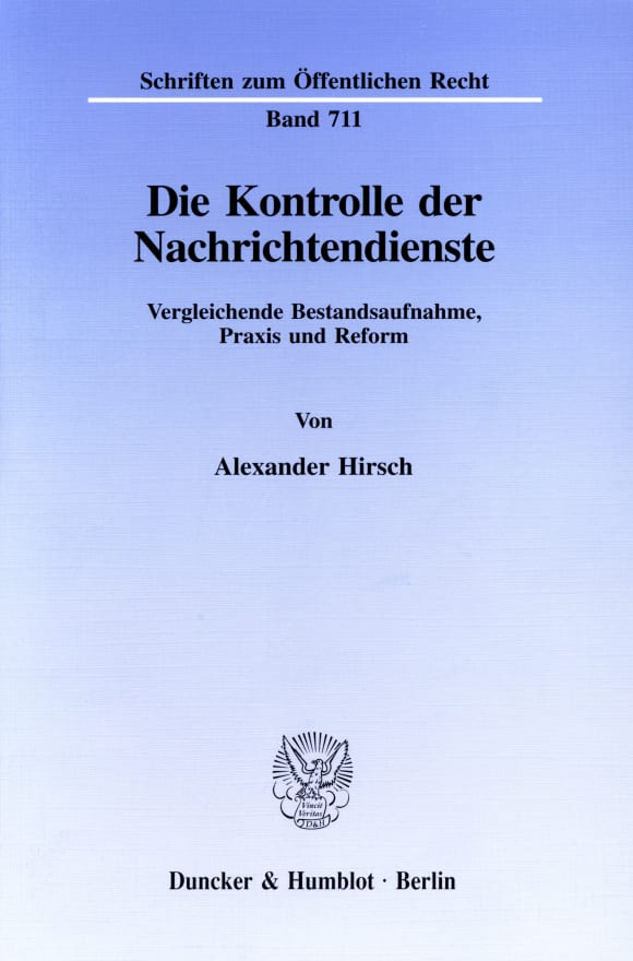 Cover Die Kontrolle der Nachrichtendienste