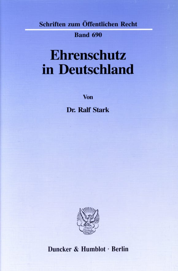 Cover Ehrenschutz in Deutschland