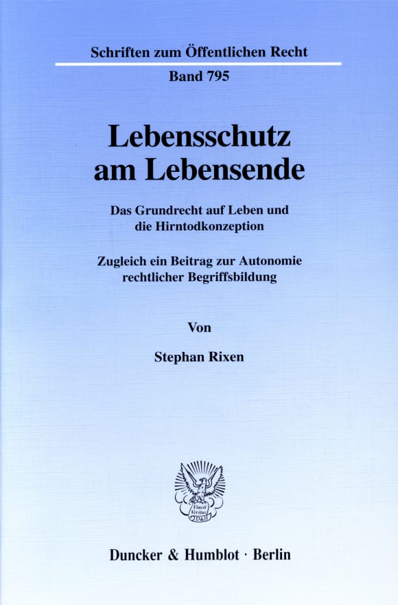 Cover Lebensschutz am Lebensende