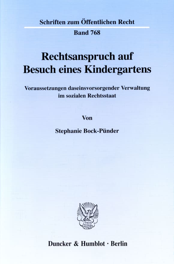 Cover Rechtsanspruch auf Besuch eines Kindergartens