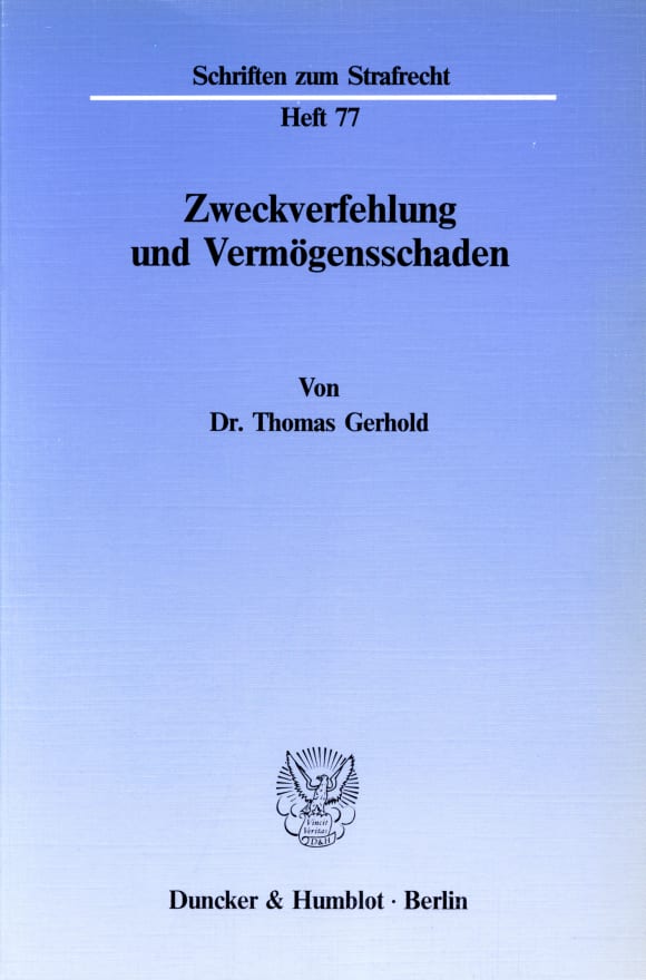 Cover Zweckverfehlung und Vermögensschaden