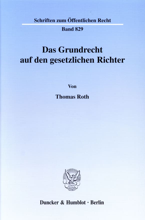 Cover Das Grundrecht auf den gesetzlichen Richter