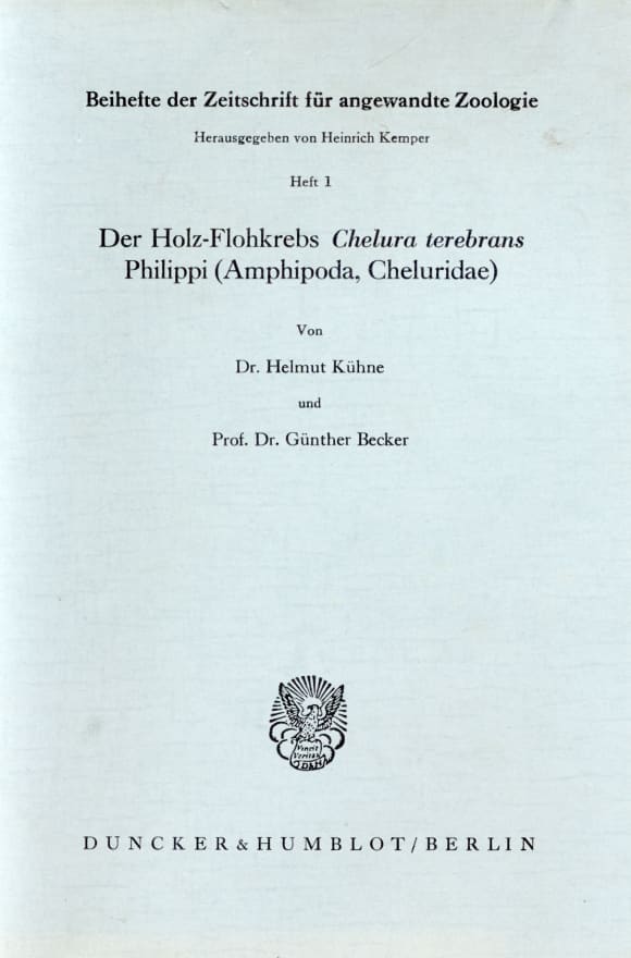 Cover Der Holz-Flohkrebs Chelura terebrans Philippi (Amphipoda, Cheluridae)