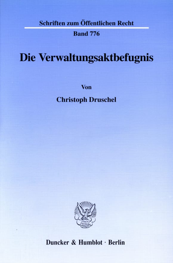 Cover Die Verwaltungsaktbefugnis