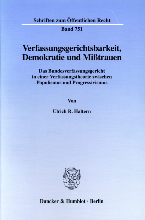 Cover Verfassungsgerichtsbarkeit, Demokratie und Mißtrauen