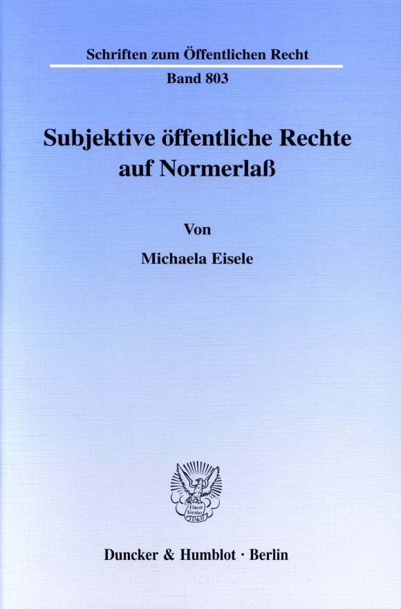 Cover Subjektive öffentliche Rechte auf Normerlaß