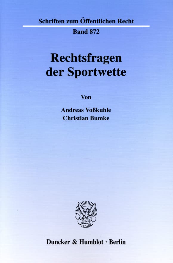 Cover Rechtsfragen der Sportwette