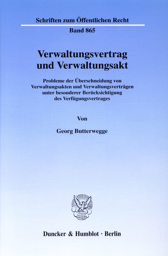 Cover Verwaltungsvertrag und Verwaltungsakt