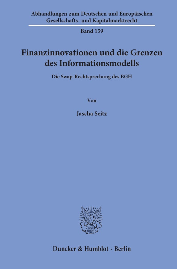 Cover Finanzinnovationen und die Grenzen des Informationsmodells