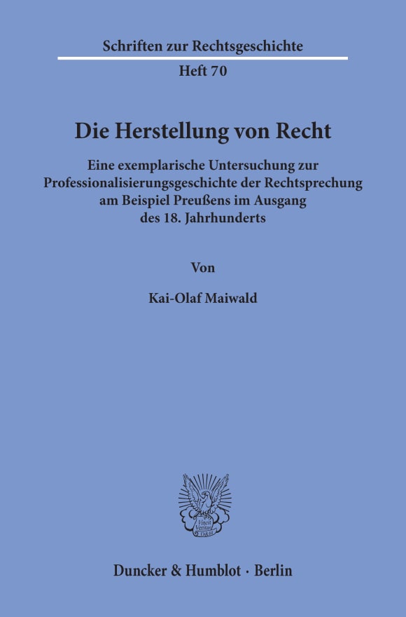 Cover Die Herstellung von Recht