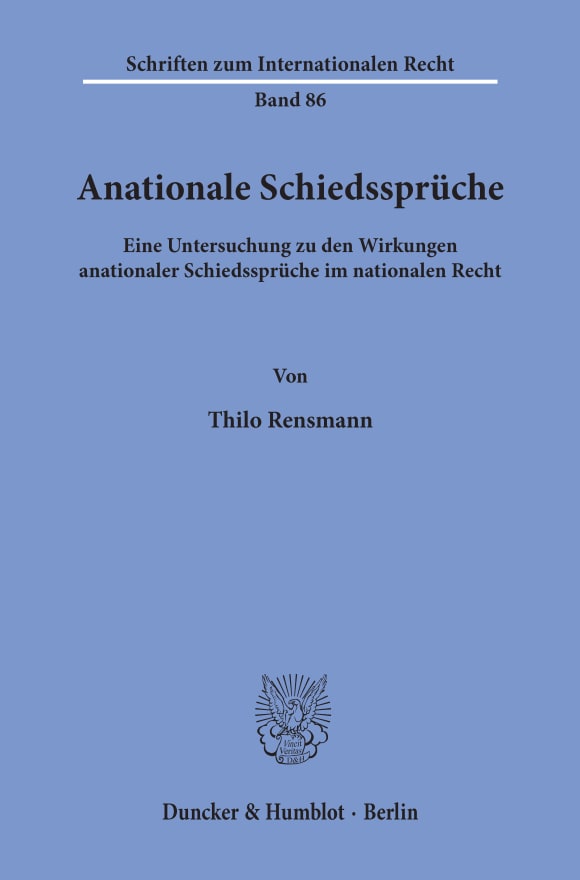 Cover Anationale Schiedssprüche