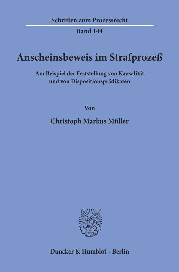 Cover Anscheinsbeweis im Strafprozeß