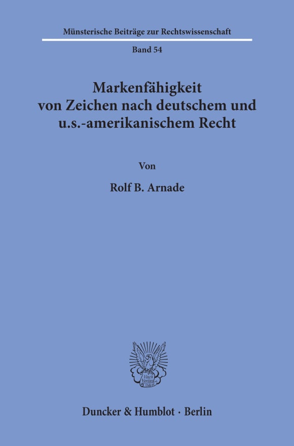 Cover Markenfähigkeit von Zeichen nach deutschem und u.s.-amerikanischem Recht