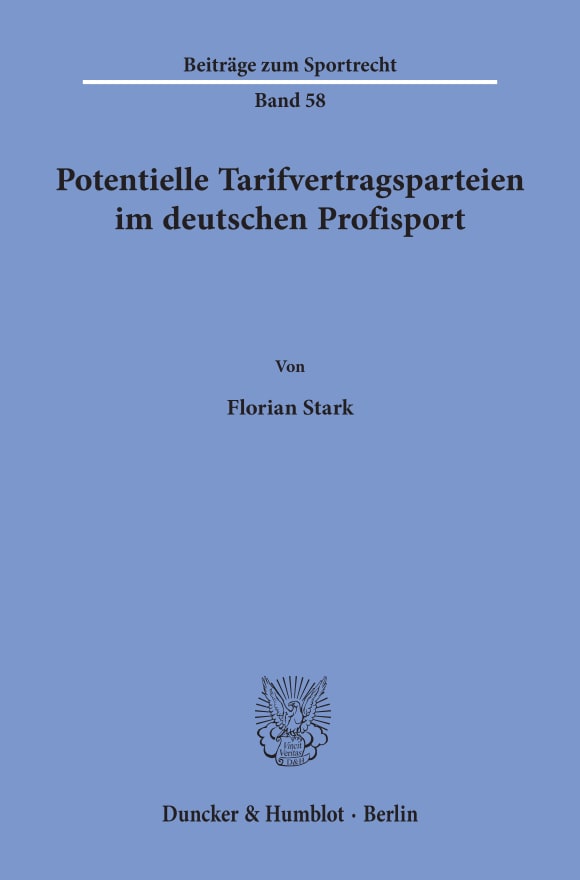 Cover Potentielle Tarifvertragsparteien im deutschen Profisport