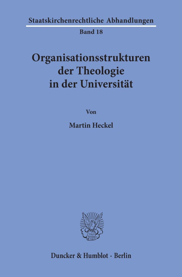 Cover Organisationsstrukturen der Theologie in der Universität