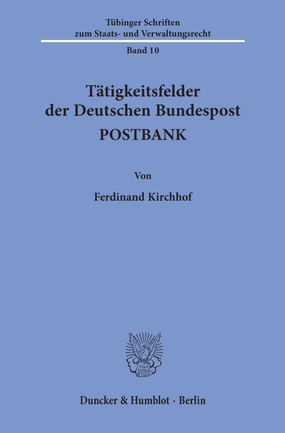 Cover Tätigkeitsfelder der Deutschen Bundespost POSTBANK