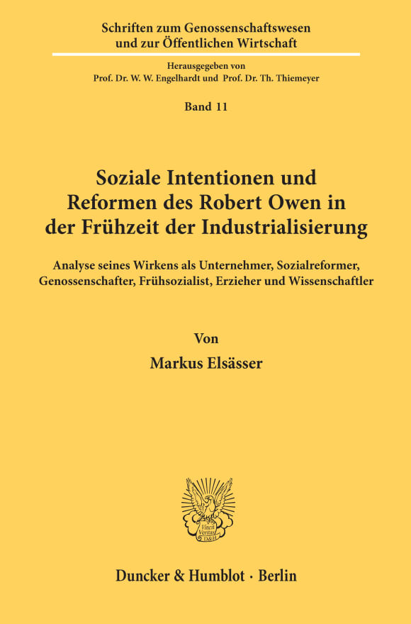 Cover Soziale Intentionen und Reformen des Robert Owen in der Frühzeit der Industrialisierung