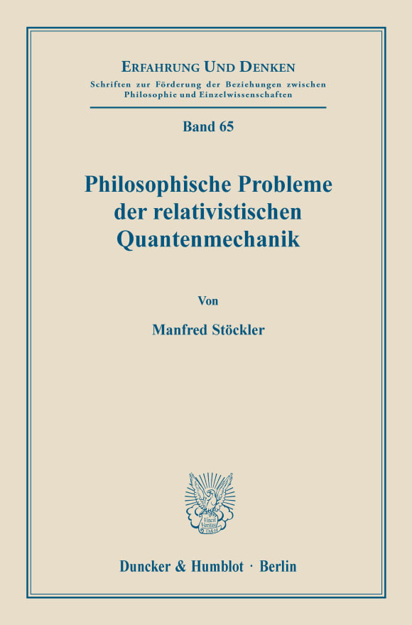 Cover Philosophische Probleme der relativistischen Quantenmechanik