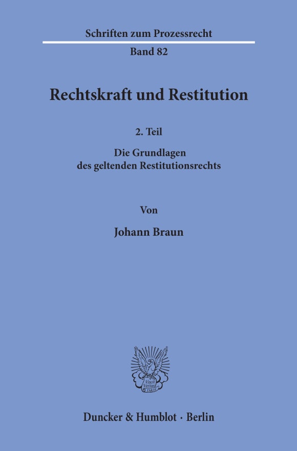 Cover Rechtskraft und Restitution