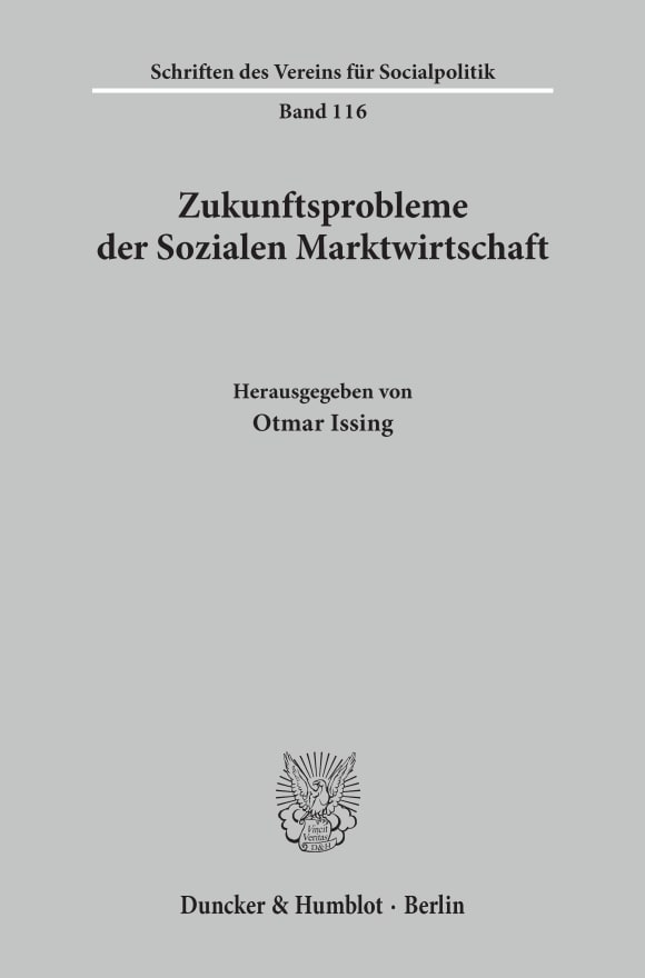 Cover Zukunftsprobleme der Sozialen Marktwirtschaft