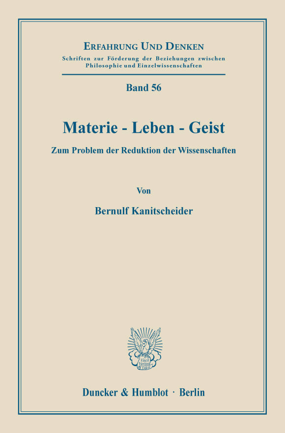 Cover Materie - Leben - Geist