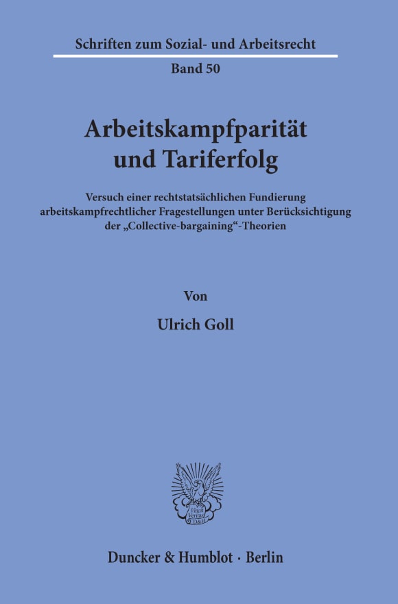 Cover Arbeitskampfparität und Tariferfolg