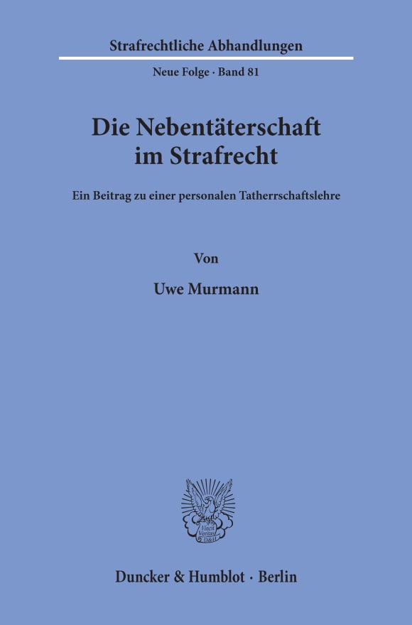 Cover Die Nebentäterschaft im Strafrecht