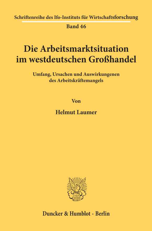 Cover Die Arbeitsmarktsituation im westdeutschen Großhandel