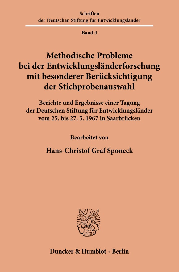 Cover Methodische Probleme bei der Entwicklungsländerforschung mit besonderer Berücksichtigung der Stichprobenauswahl