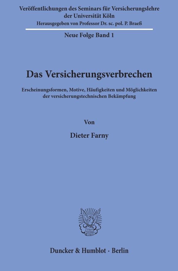 Cover Veröffentlichungen des Seminars für Versicherungslehre der Universität Köln. Neue Folge (SVL)