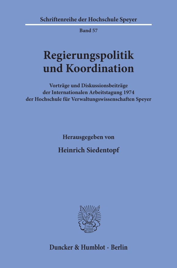 Cover Regierungspolitik und Koordination