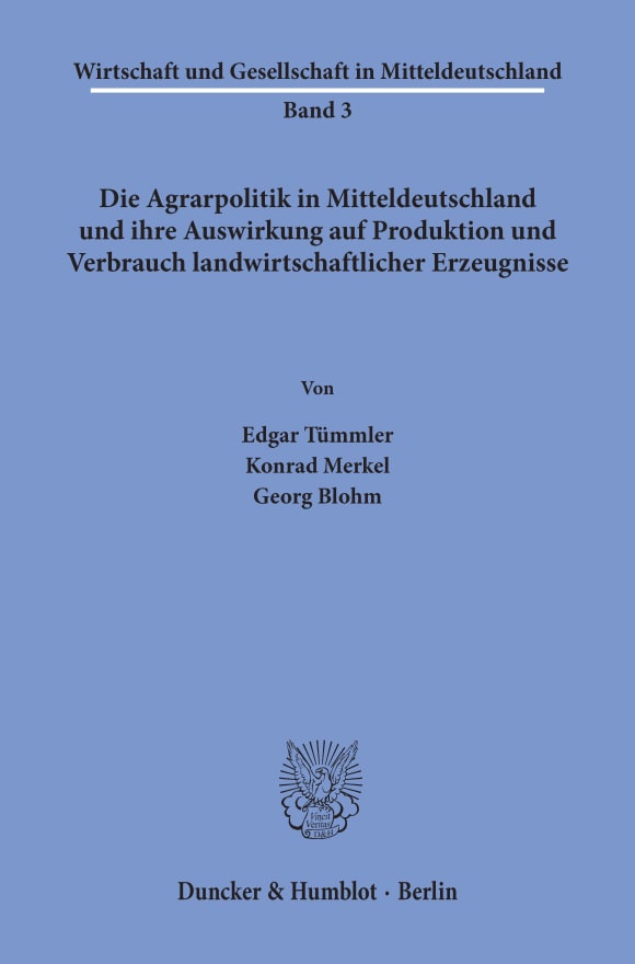 Cover Die Agrarpolitik in Mitteldeutschland