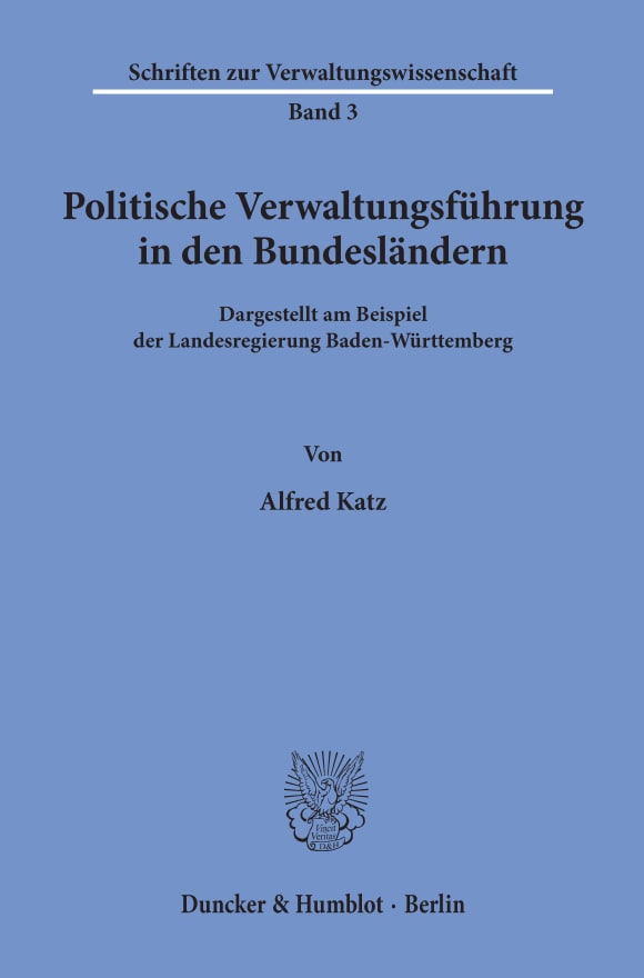 Cover Politische Verwaltungsführung in den Bundesländern