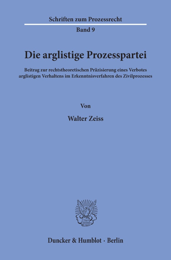 Cover Die arglistige Prozesspartei