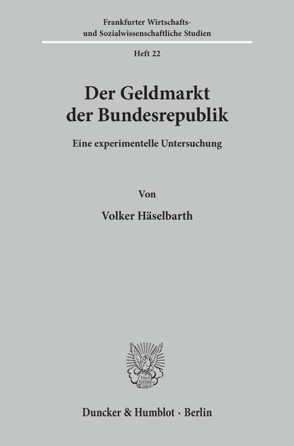 Cover Der Geldmarkt der Bundesrepublik